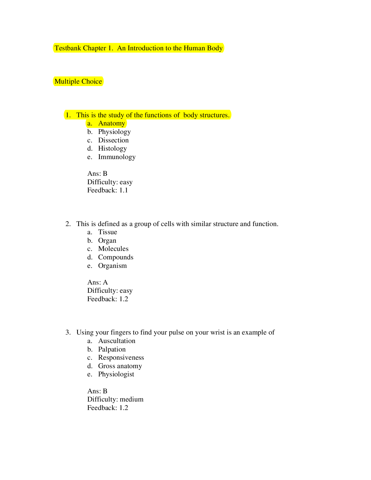 Preview image for Test Bank for Principles of Anatomy and Physiology, 12th Edition, by Bryan Derrickson, Gerald Tortora